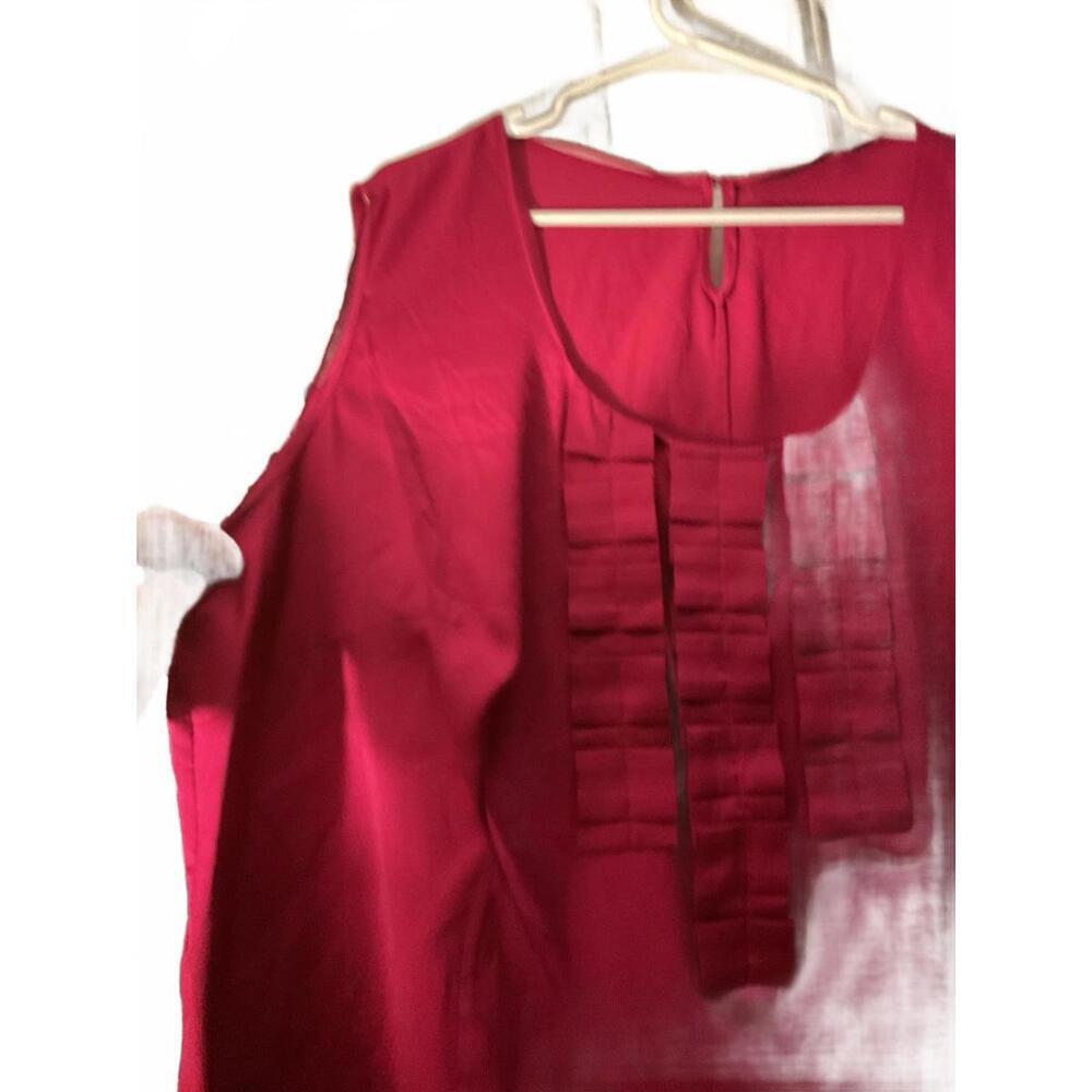 Semantiks Sleeveless Stretch Silk Pink Blouse with pleats Size 22W - Picture 5 of 9